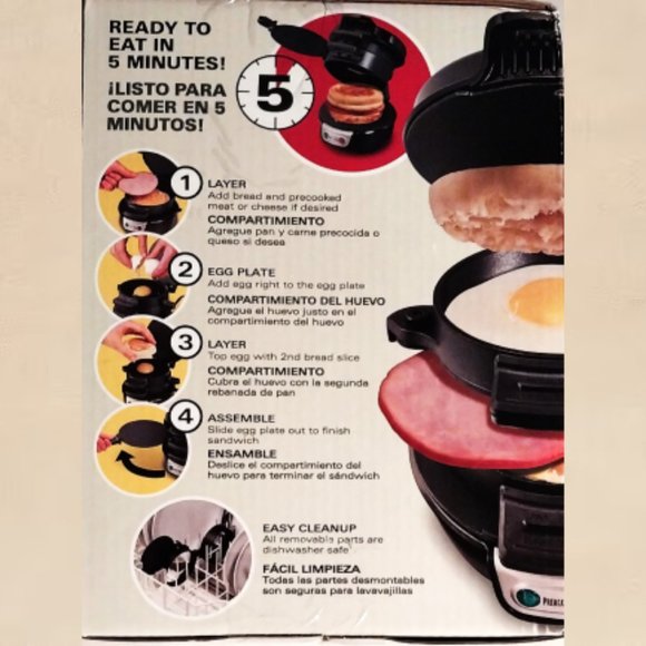 Hamilton Beach 5 Minute Breakfast Sandwich Maker Valentine Gift Birthday Mom Dad - Picture 7 of 8